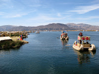 Uros floating islands on Lake Titicaca