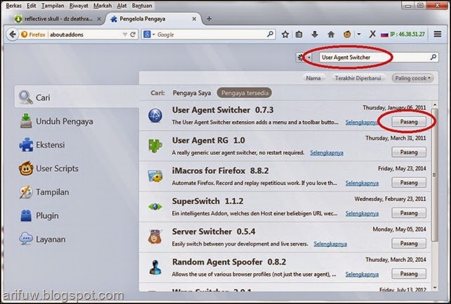 user agent switcher addon install user agent switcher addon install