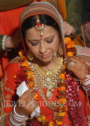 South Indian actress Reema Sen with designer wedding bridal jewellery 