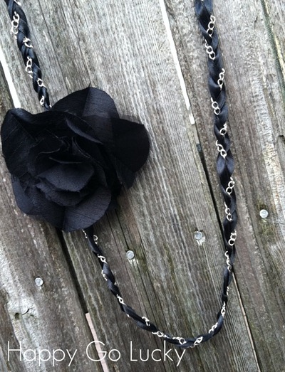 ribbon chain necklace tutorial