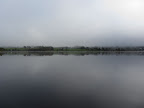 Storsjö by sett från sjön en tidig morgon.