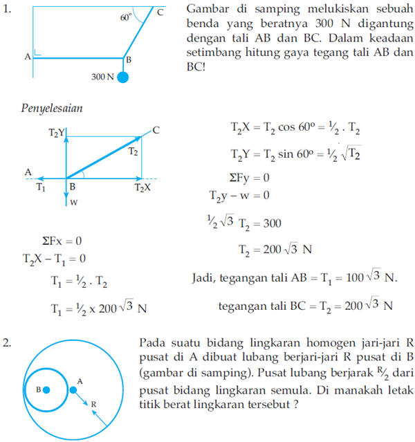 Contoh Soal Kesetimbangan Benda Tegar dan Pembahasan