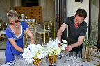 We have to be careful when navigating around the many wine glasses. We have to be careful when navigating around the many wine glasses.