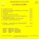 Olivier Messiaen, Quartuor Pour La FIn Du Temps Olivier Messiaen, Quartuor Pour La FIn Du Temps
