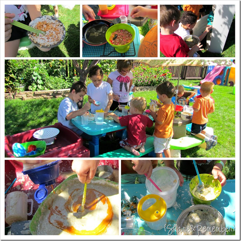 Preschool Out door play kitchen fun Preschool Out door play kitchen fun