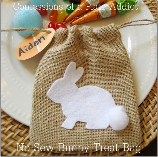 CONFESSIONS OF A PLATE ADDICT No-Sew Burlap Bunny Treat Bag CONFESSIONS OF A PLATE ADDICT No-Sew Burlap Bunny Treat Bag