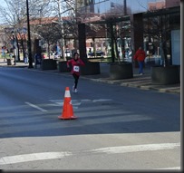 The First Female Runner!   Abe Joined her as she crossed the finish line!