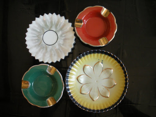 Artistic ashtrays and stylish saucers.