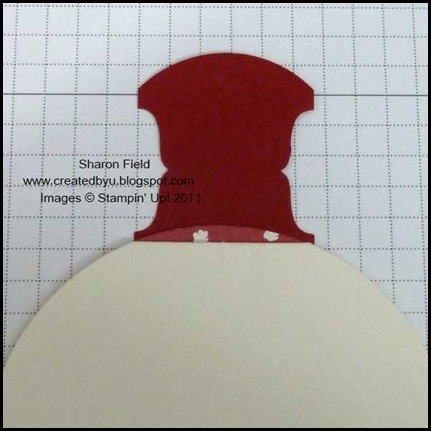 Photo5_Aligning_dsp_And_punch_createdbyu_Blogspot_090211e Santas_Magic_Key, Ornament_Card, round_Tab_Punch, Holiday_mini, New_Product, DSP, Sharon_Field, Holly_Berry_Bouquet, santas_Magic_Key_Poem, tutorial, Quilted_Satin_Ribbon, Simply_Scored, Createdyu_Blogspot, Online_Shopping, Red_Glimmer_Paper