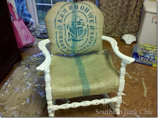 burlap rocker 1