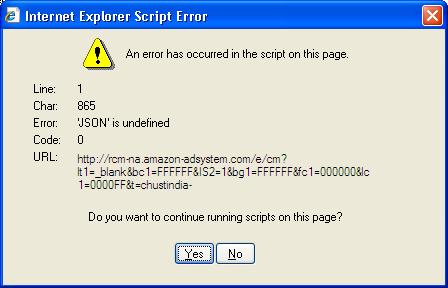 The Error Message When Viewing A Blog Post Containing Amazon IFrame Ads