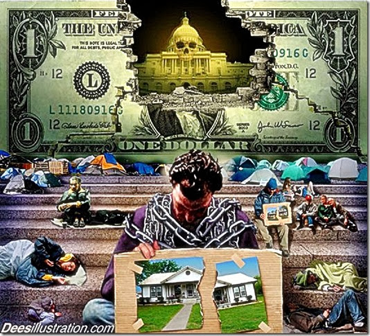 Economic Collapse view. DeesIllustration