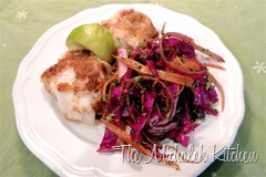 Coconut Cod w Balsamic Vingrt Coleslaw