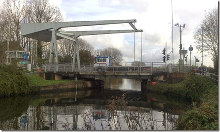 bascule bridge from towpath