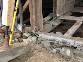 Insect and water damage destroyed most of the sill timbers.