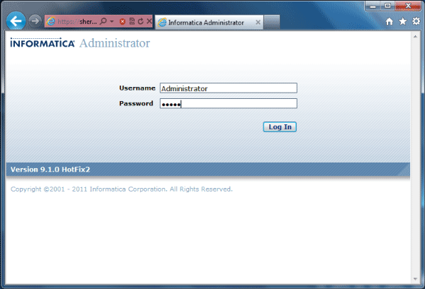 Informatica Admin Console