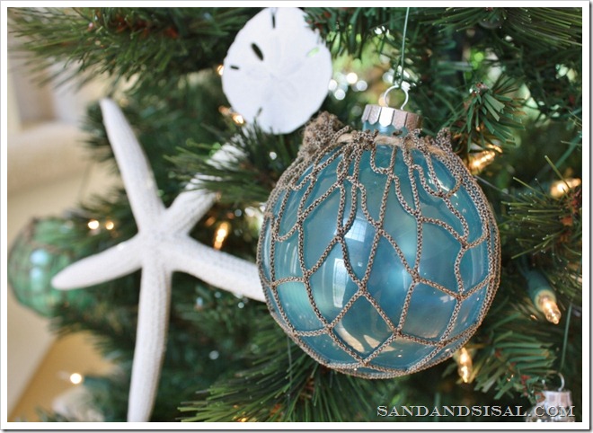 Glass Float Ornaments - Sand and Sisal