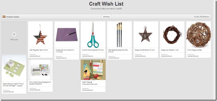 Craft Wish List Craft Wish List