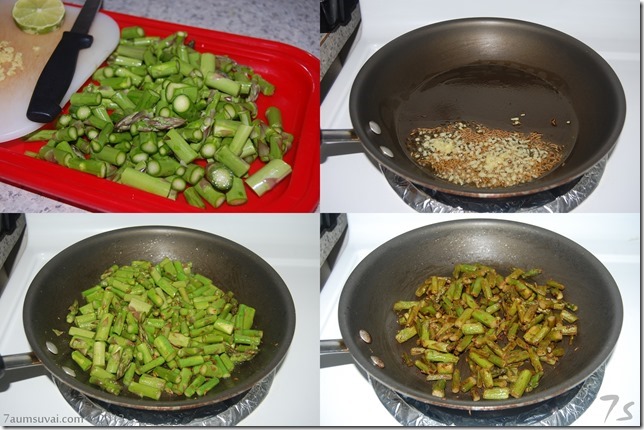 Asparagus stir fry with ginger process