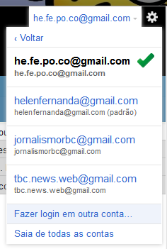 Fazer login em outra conta Fazer login em outra conta