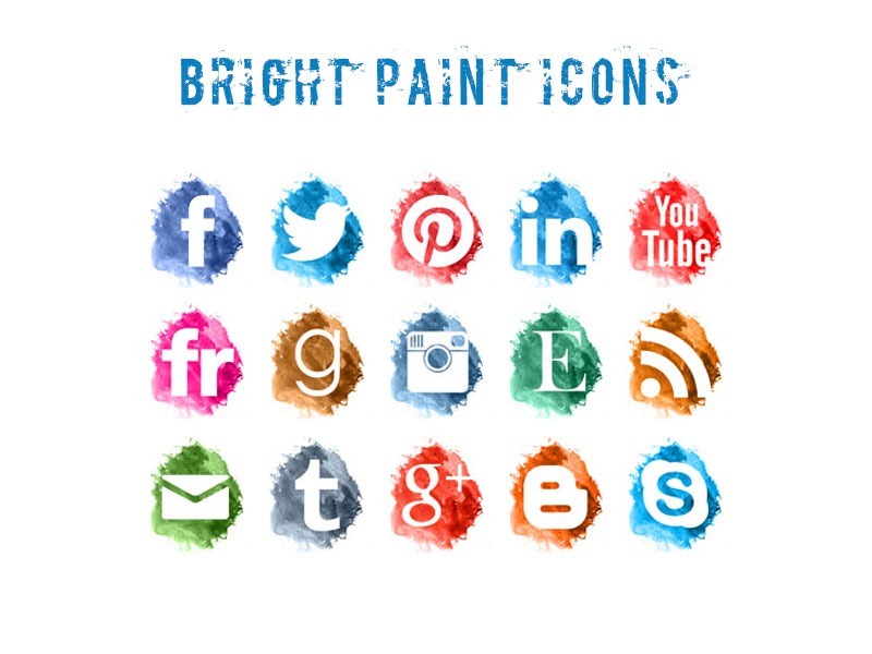 free bright paint social icons free bright paint social icons