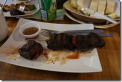 minke whale shishkebab - looks, feels and tastes exactly like beef