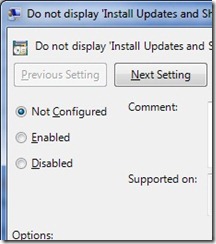 Do not display ‘Install updates and Shut Down’ Windows dialog box Do not display ‘Install updates and Shut Down’ Windows dialog box