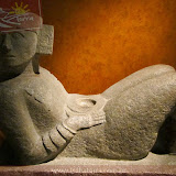 Escultura  Chac Mool, cujo significado é desconhecido - Museo de Antropologia - Cidade do México
