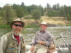 Jack Saunders and Doug Nation yukking it up on the Blackfoot River.