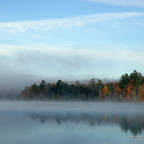 E. Horsehead Lake with Fall Color and Fog / Onida County / Northern Wisconsin