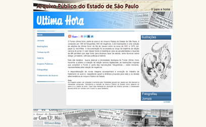 Página inicial do arquivo do jornal Última Hora