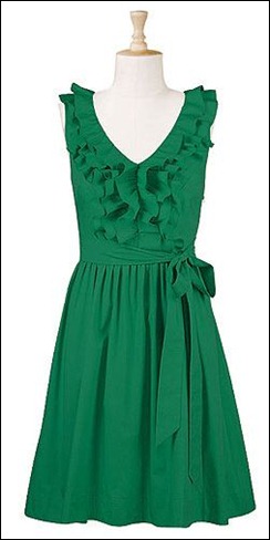 Ruffle Front Poplin Dress