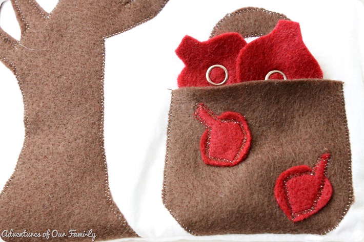 Quiet book DIY felt apple tree snap
