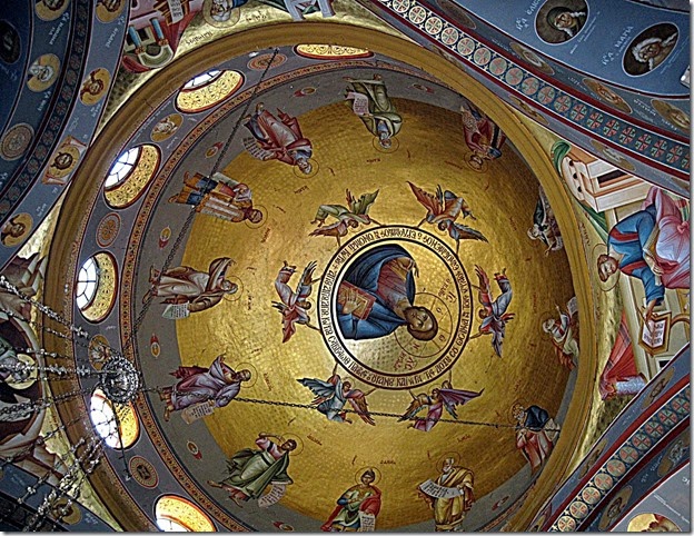 Ceiling Fresco - Jesus surrounded by angels and apostles - Holy Land