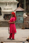 Pensative Nepali woman