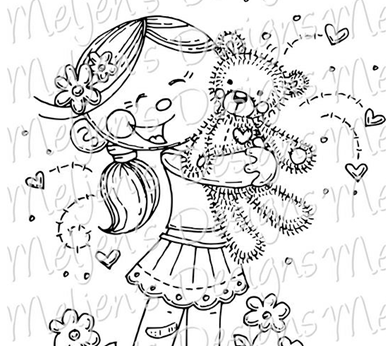 meljen's designs little girl bear hugs preview
