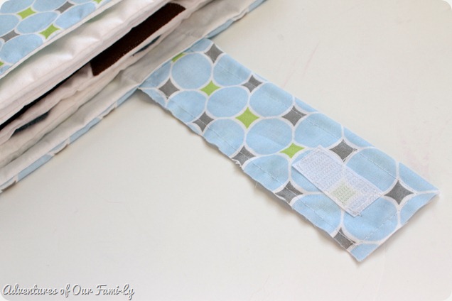 Quiet book cover template strap velcro