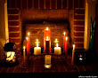 Candles And Fireplace