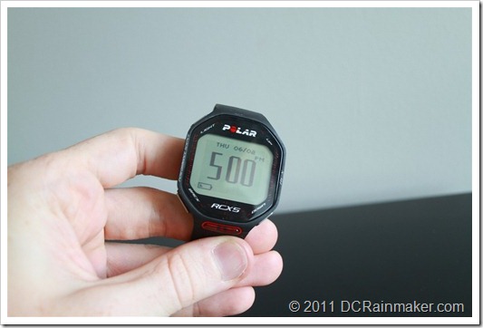 Polar RCX5 Low Battery Indicator