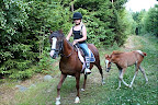 Bukett och Morwenna med Sofia på uteritt 16 juli 2010