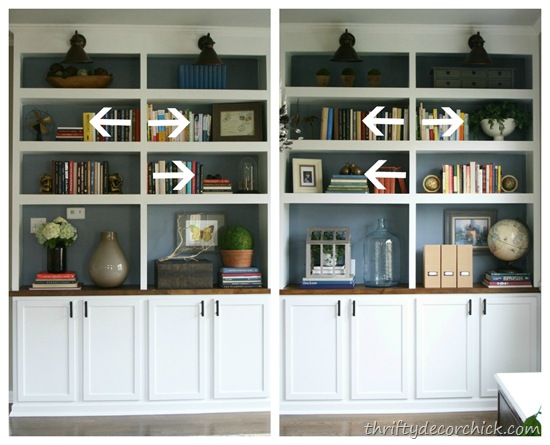 how to decorate bookshelves