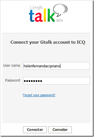 Conectar GTalk ao ICQ Conectar GTalk ao ICQ