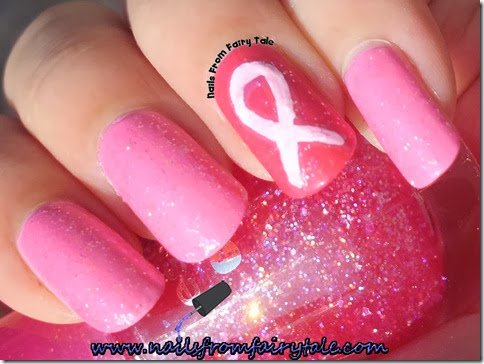 breast cancer awareness nails