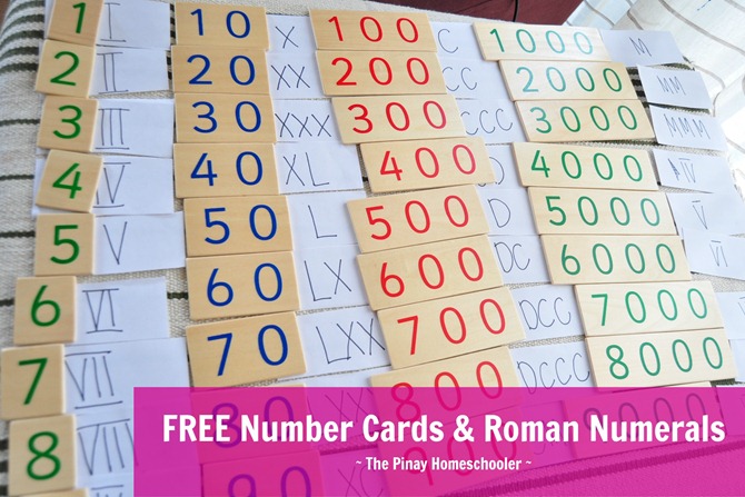 Number Cards and Roman Numerals (FREE Cards!)