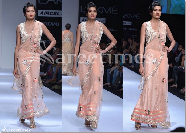 Rahane_Peach_Shimmer_Saree