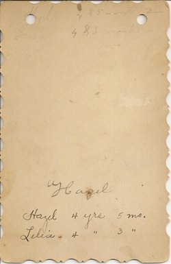 Hazel and Lelia 1894 back Hazel and Lelia 1894 back