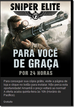 Sniper Elite V2: Gratuito na Steam promoção limitada