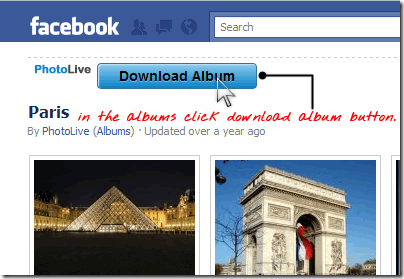 Download Facebook Albums with PhotoLive Chrome Extension