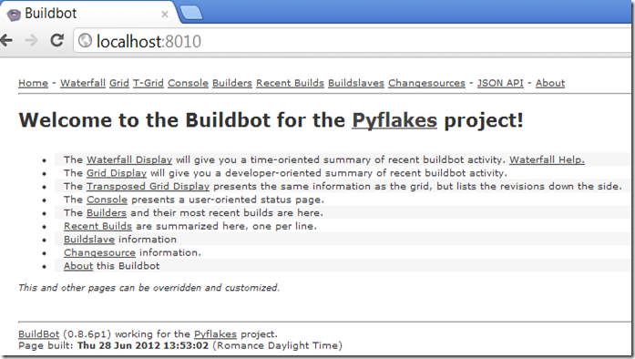 buildbotpage buildbotpage