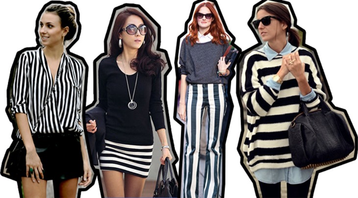 As roupas com listras preto e branco (P&B) em alta. moda listras preto e branco